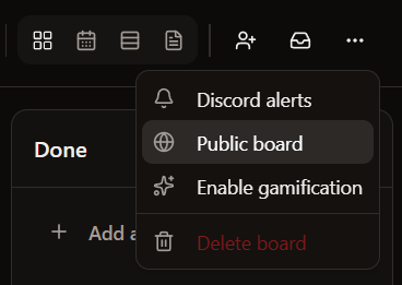 Public board option in Kanban Studio